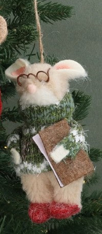 Gisela Graham - Faux Fur Mouse - 20cm - With Book