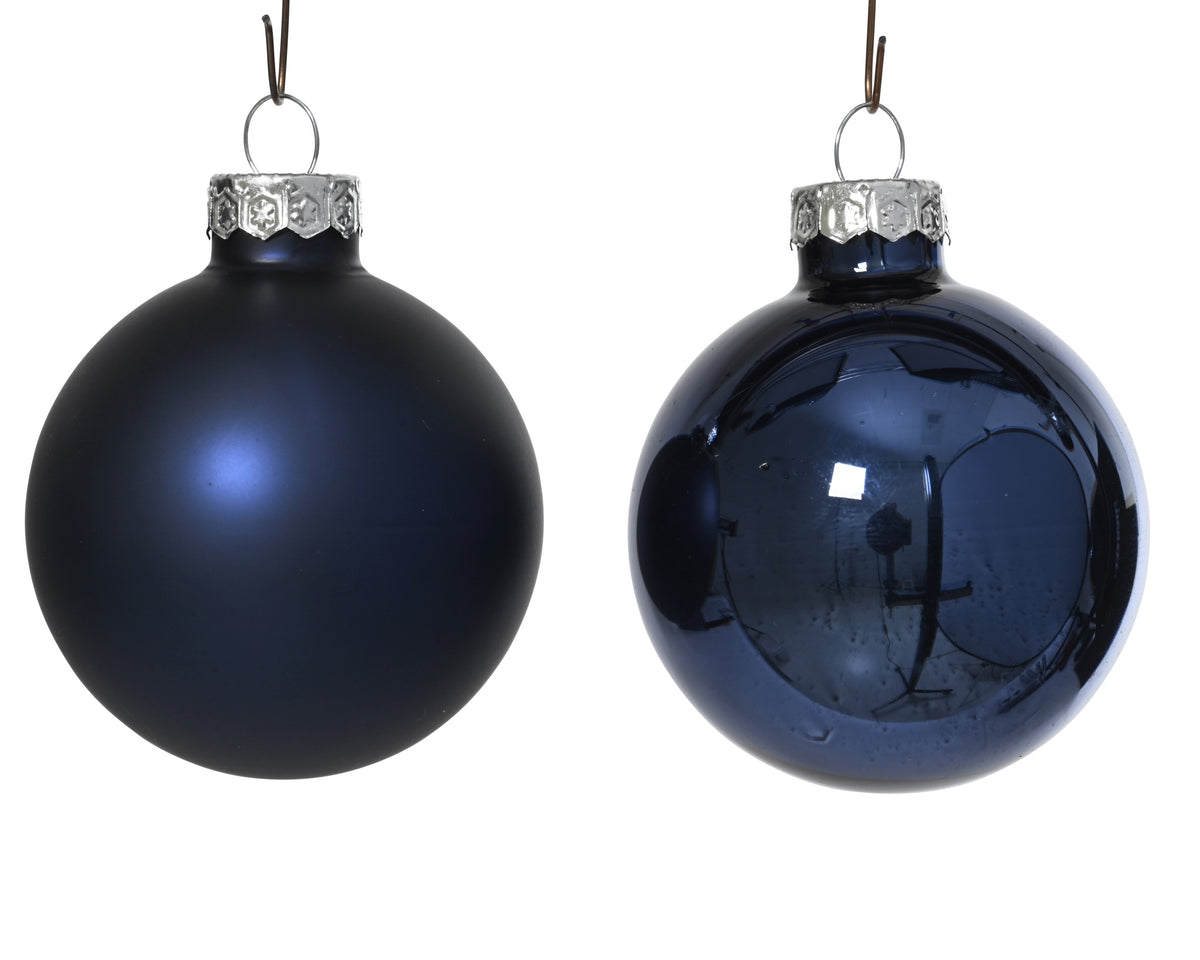 Kaemingk Night Blue Bauble Glass Enamel 5cm Tube of 12