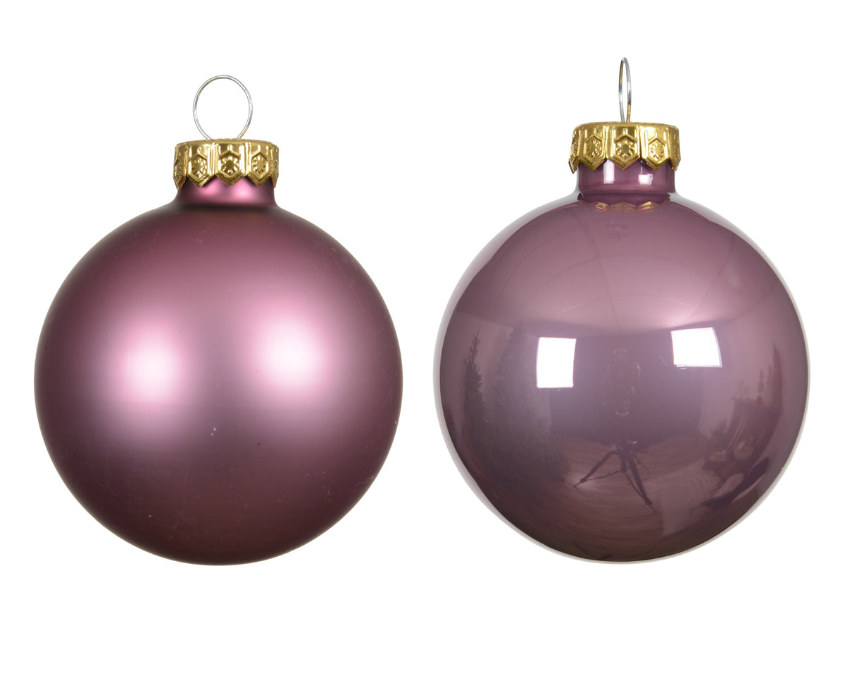 Kaemingk Vintage Pink Bauble Glass Enamel 8cm Tube
