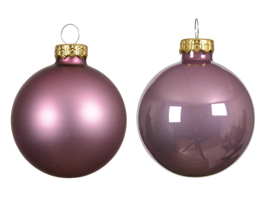 Kaemingk Vintage Pink Bauble Glass Enamel 8cm Tube