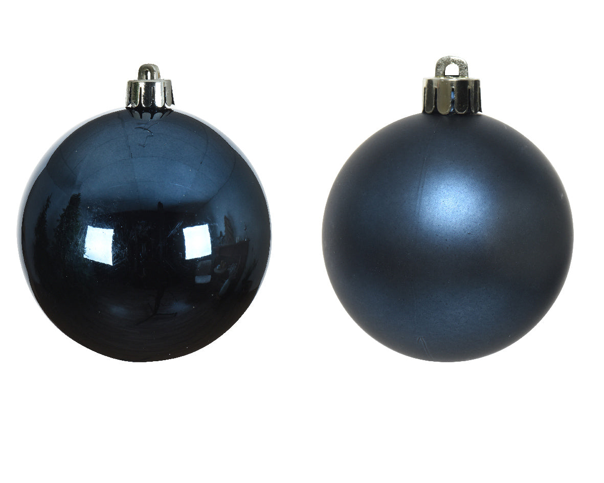Kaemingk Night Blue Bauble Glass Enamel 6cm Tube of 20