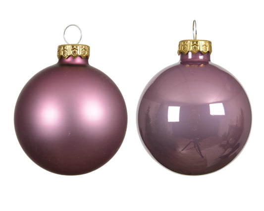 Kaemingk Vintage Pink Bauble Glass Enamel 6cm Tube  c