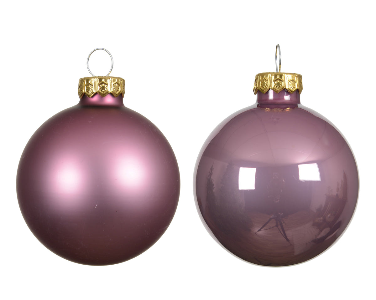 Kaemingk Vintage Pink Bauble Glass Enamel 7cm Tube