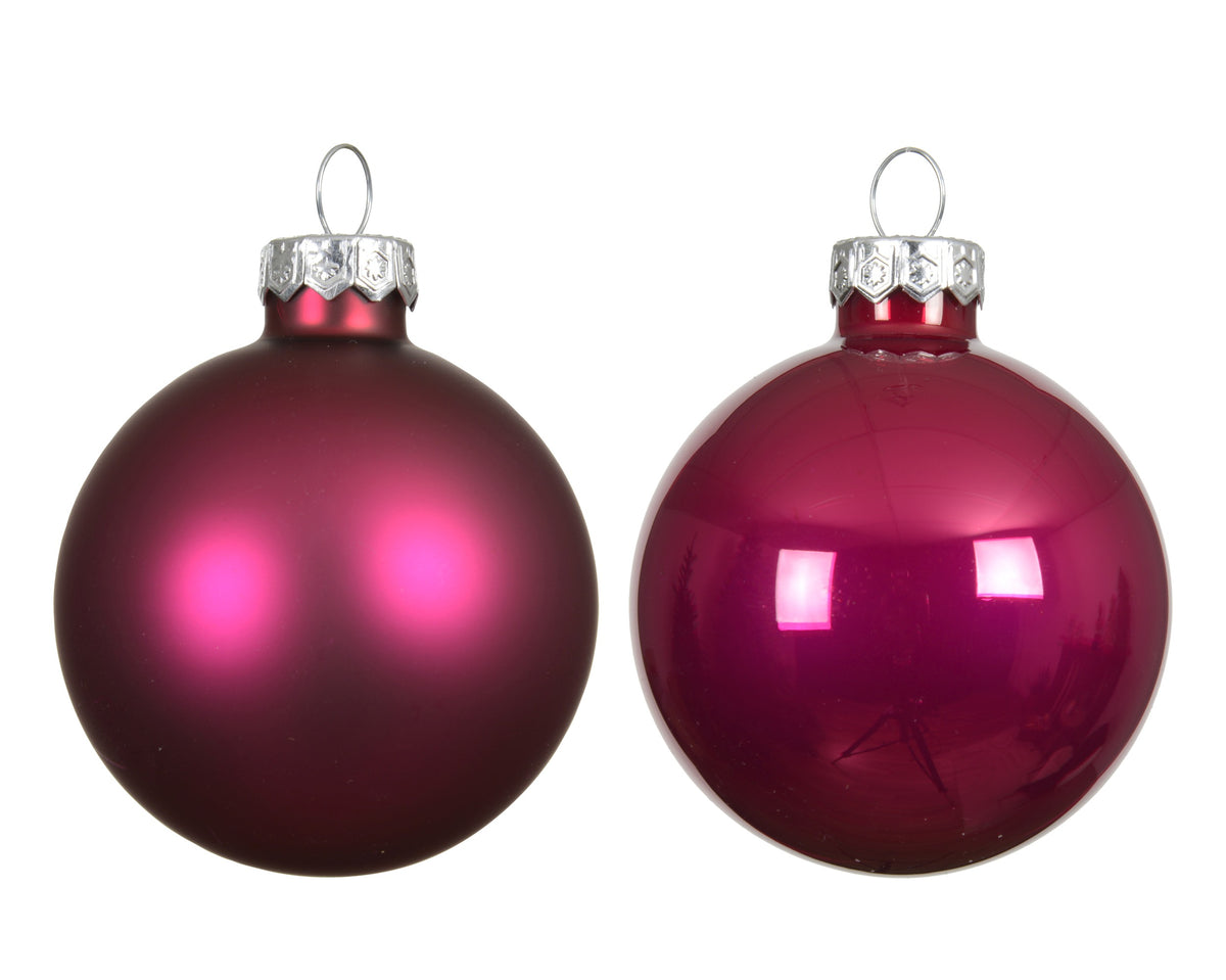 Kaemingk Festive Pink Bauble Glass Enamel 7cm Tube