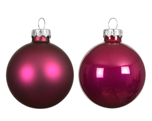 Kaemingk Festive Pink Bauble Glass Enamel 8cm Tube