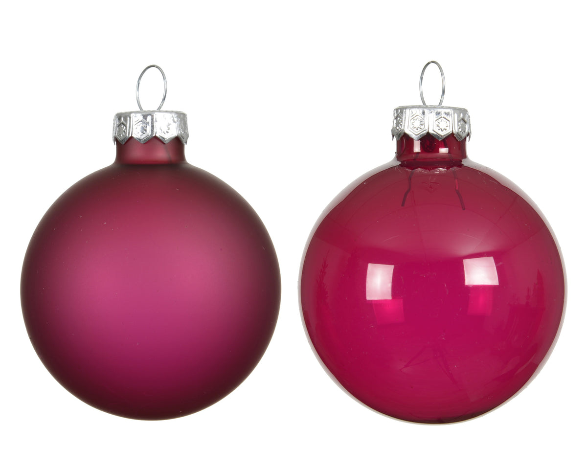 Kaemingk Festive Pink Bauble Glass Unsilvered 8cm Tube 4
