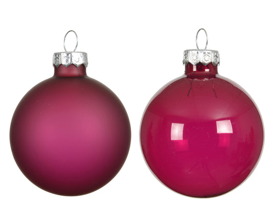 Kaemingk Festive Pink Bauble Glass Unsilvered 8cm Tube 4