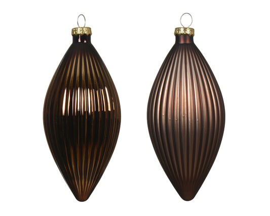 Kaemingk Espresso Olive Shape Glass 13cm Tube of 3