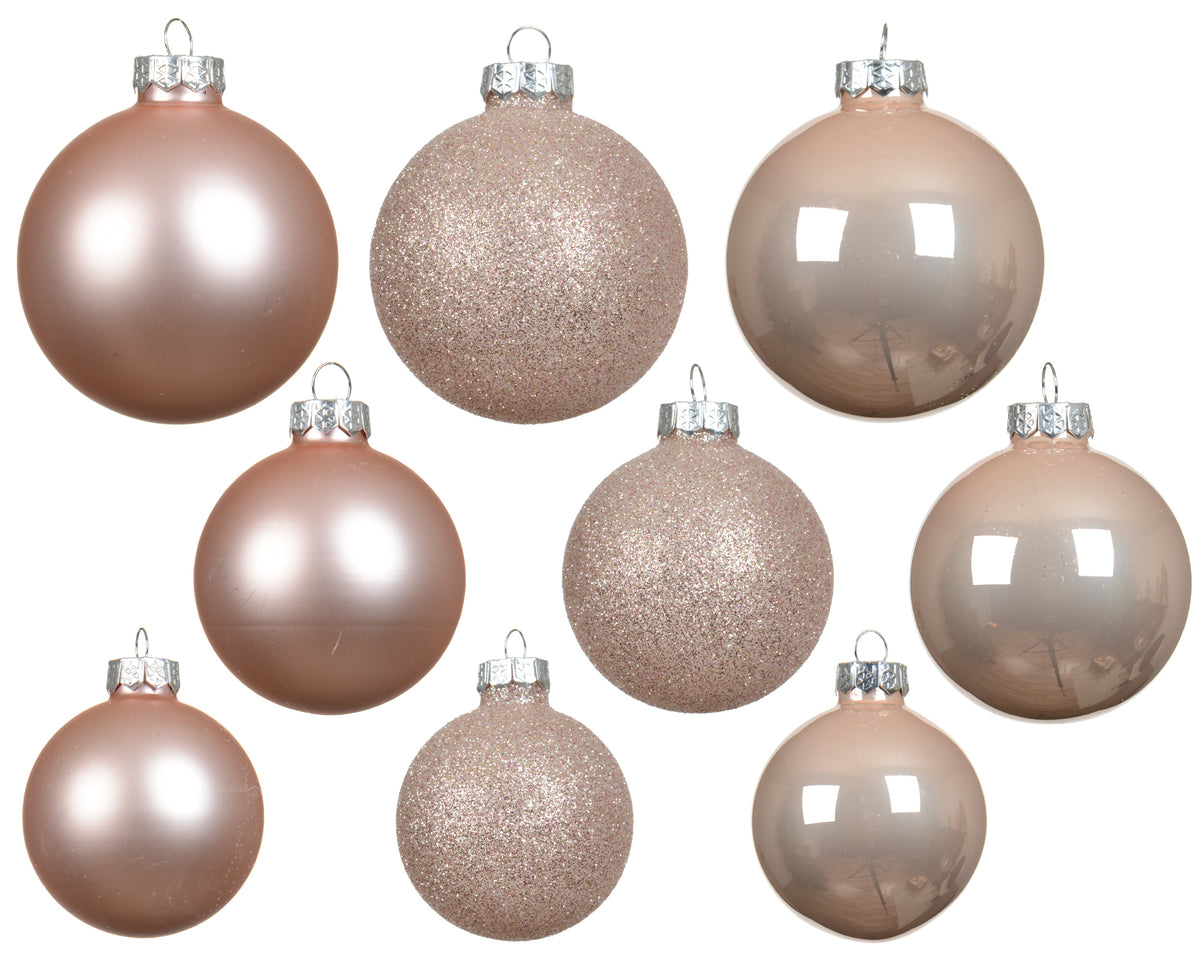 Kaemingk Blush Pink Bauble Glass 7cm Box of 21