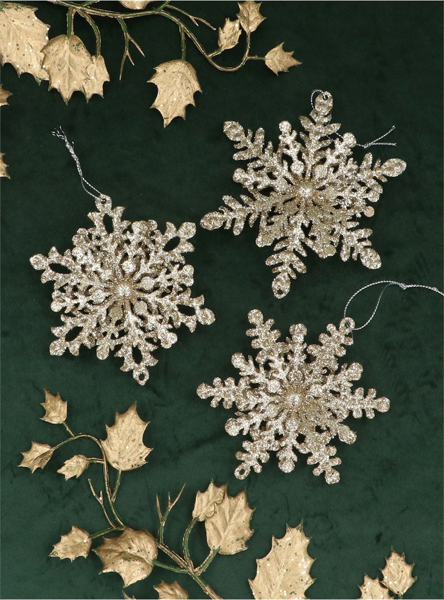 Gisela Graham Gold Glitter Tin Snowflake Dec