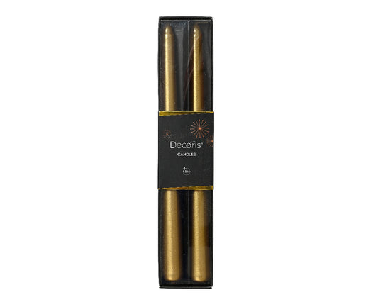 Kaemingk Box of two dinner candles gold