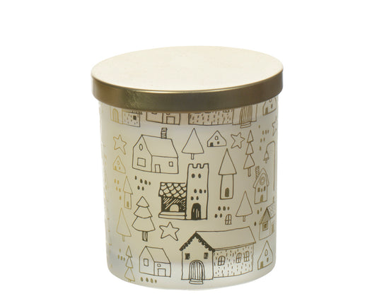 Kaemingk Candle Wax Round Print dia8-H9cm - Light Gold