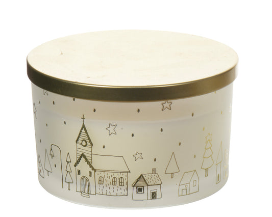 Kaemingk Candle Wax Round Print dia13-H8cm - Light Gold