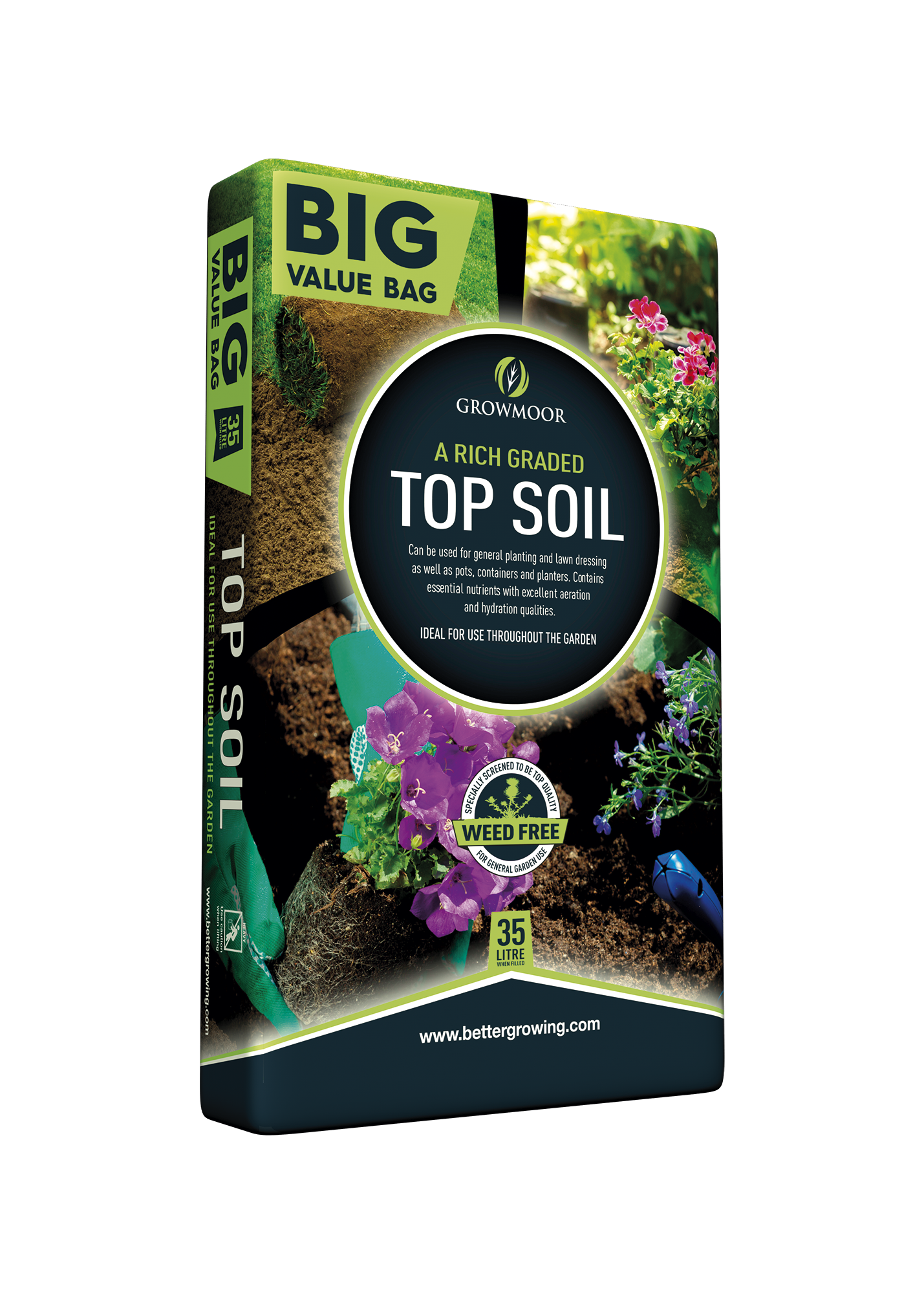 35L top soil big value bag for garden planting, borders, pots and turf repair
