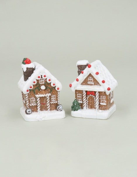 Gisela Graham - Mini 7cm Gingerbread House - (Bow above Door)