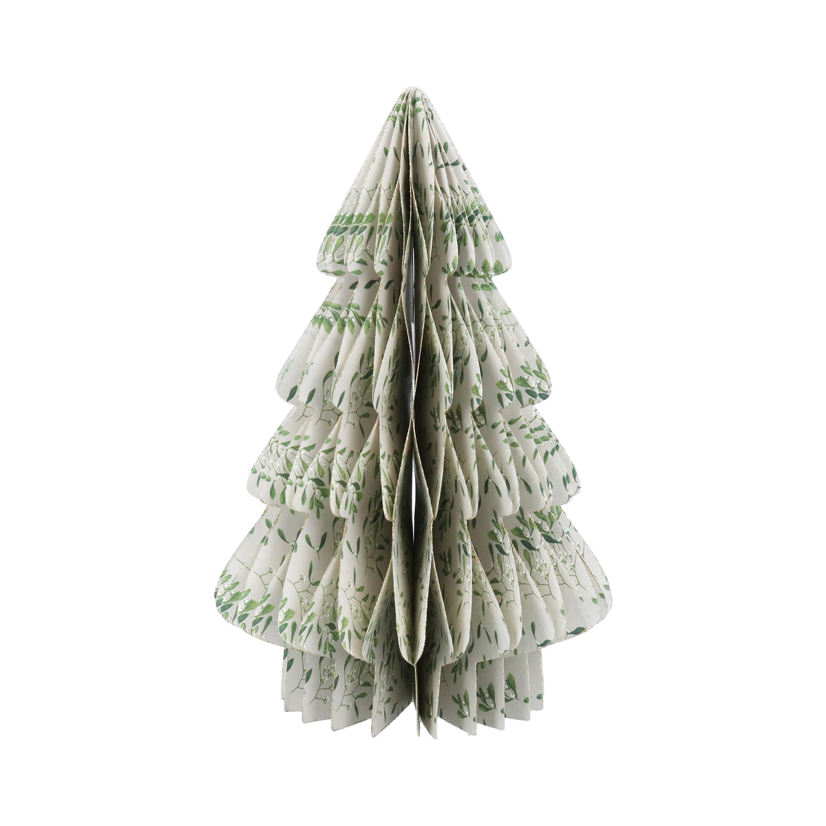 Gisela Graham - Paper Honeycomb Tree - White with Mistletoe