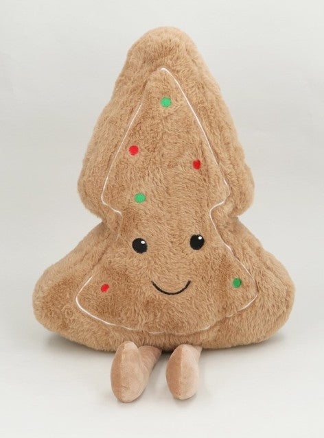 Gisela Graham - Plush Cushion - 52cm - Happy Gingerbread Tree