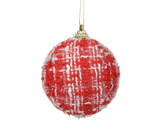 Kaemingk Bauble wool red and white