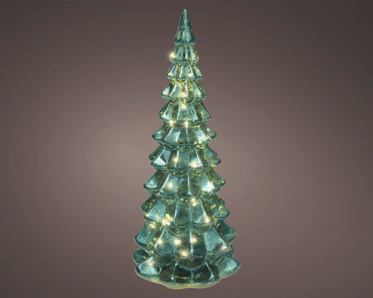 Kaemingk Micro LED Emerald Tree Glass Steady BO Indoor 32cm