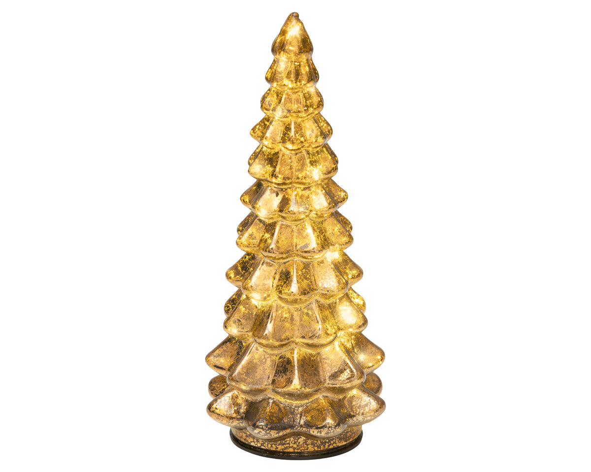 Kaemingk Micro LED Glass Tree 21cm Dark Gold