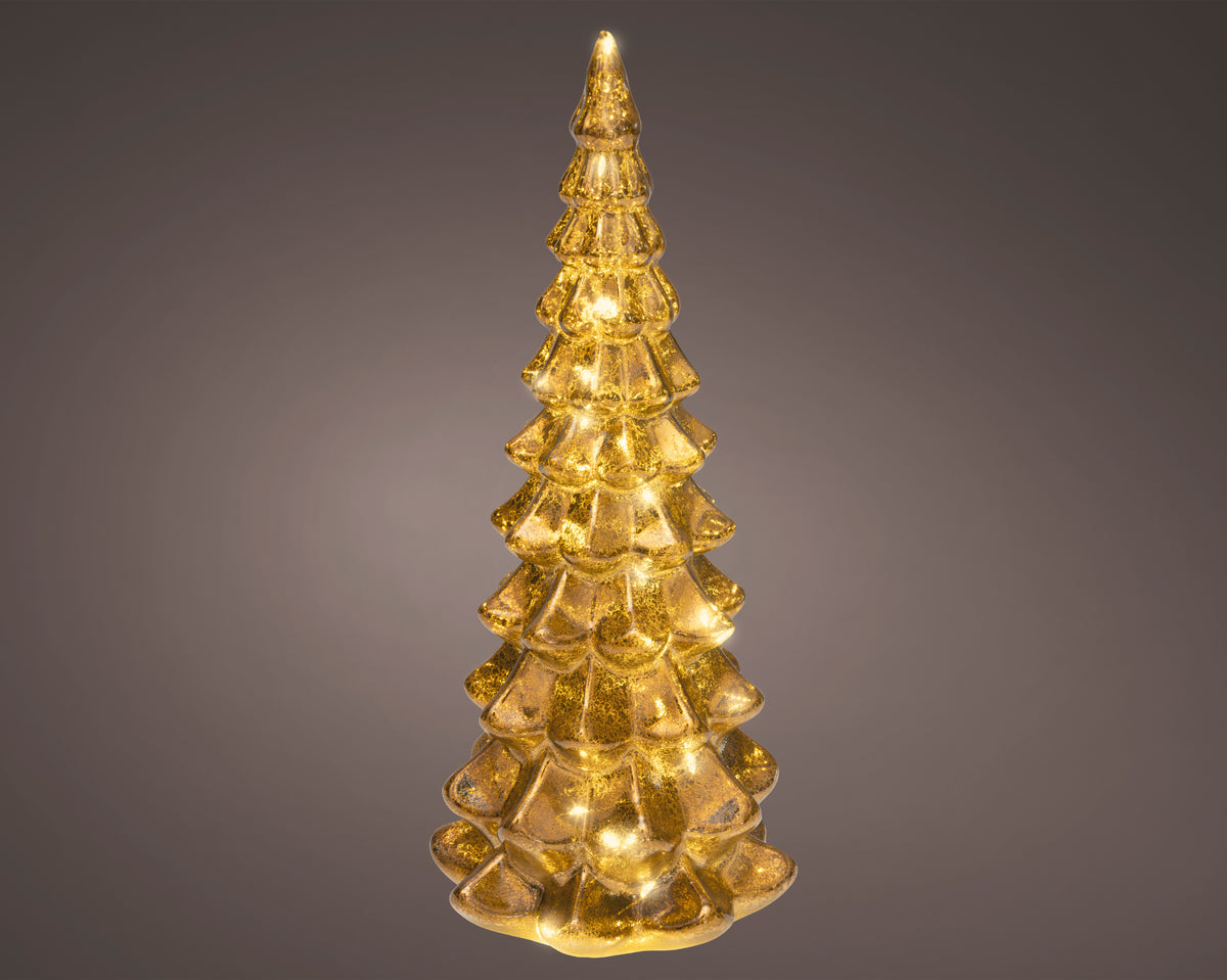 Kaemingk Micro LED BronzeTree Glass Steady BO Indoor 32cm