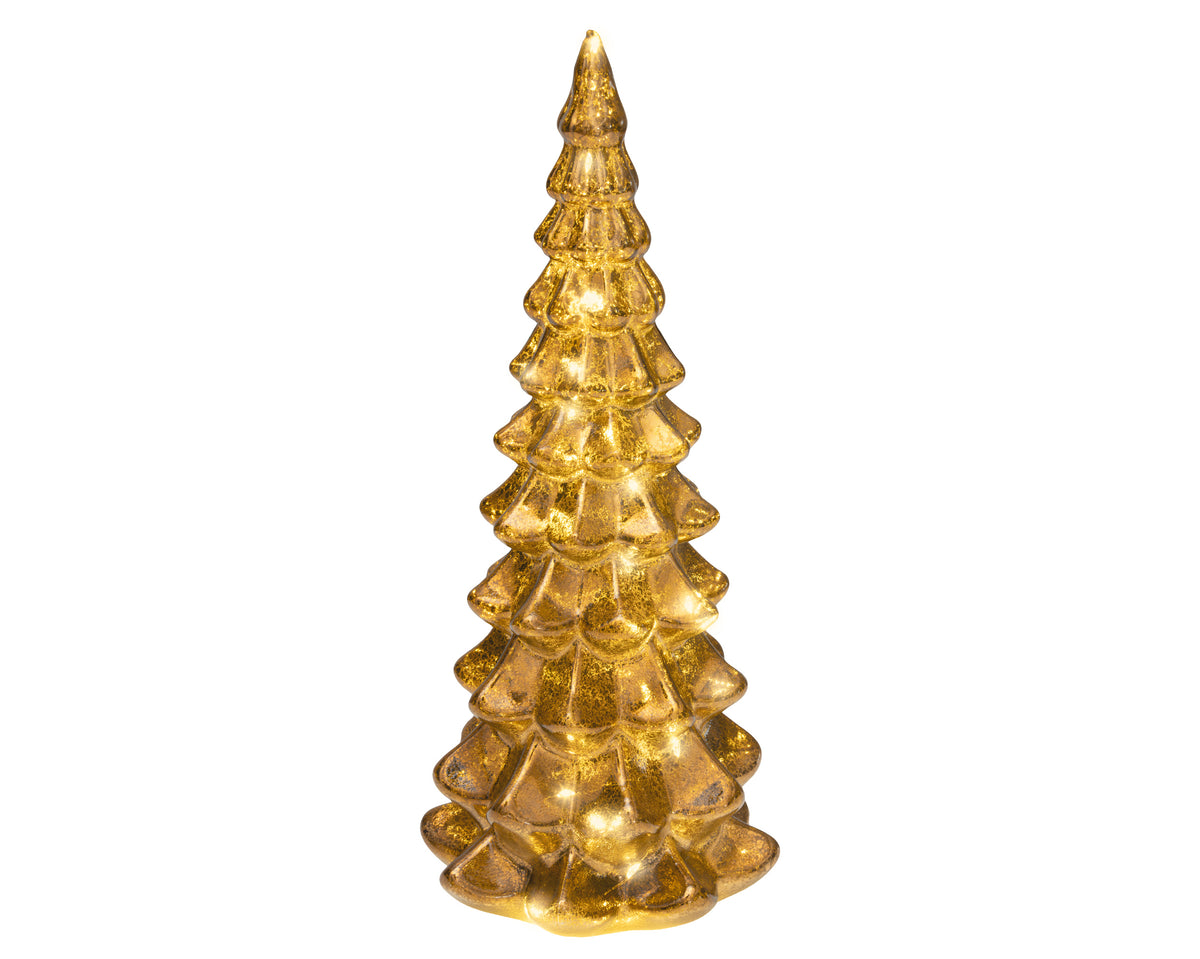 Kaemingk Micro LED BronzeTree Glass Steady BO Indoor 32cm