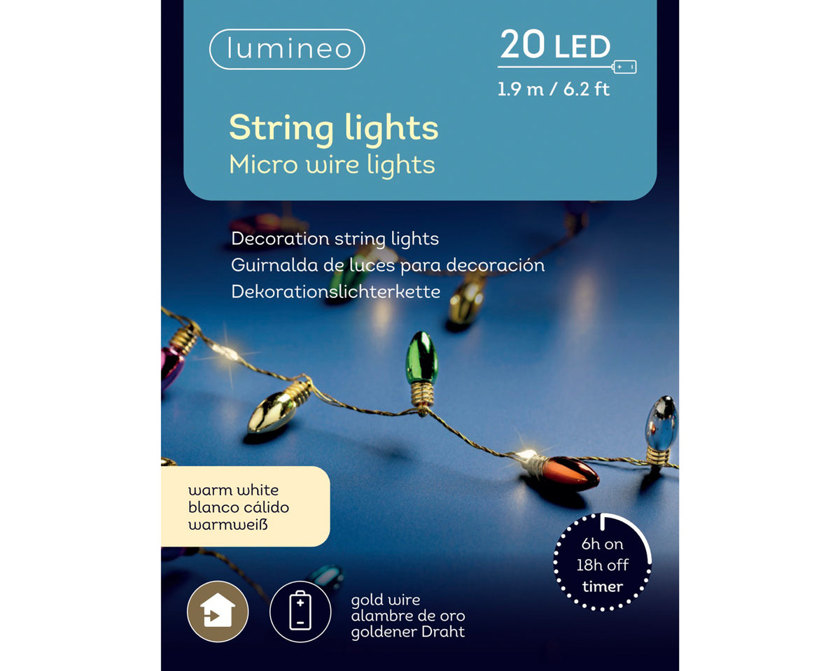 Kaemingk Micro LED deco string lights steady BO indoor Ball warm white