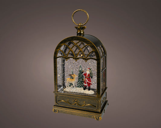 Kaemingk Waterspinner Lantern with Santa Scene and Motion – 24cm
