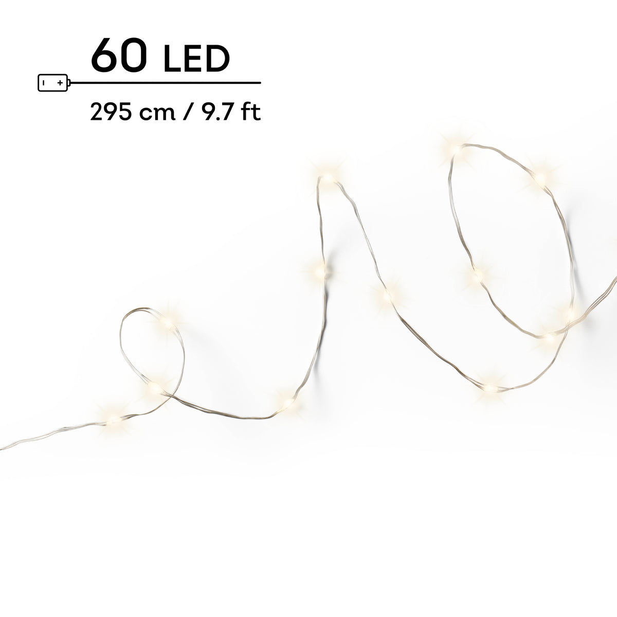 Kaemingk Micro LED String lights Silver/ Warm White 295cm