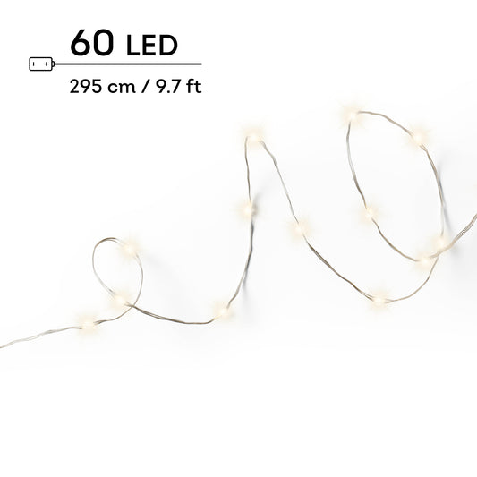 Kaemingk Micro LED String lights Silver/ Warm White 295cm