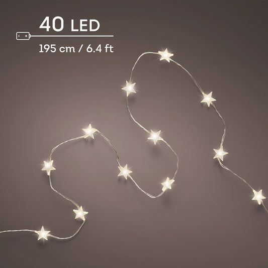 Kaemingk Micro LED Stringlights 195cm Indoor Star Silver/Warm White