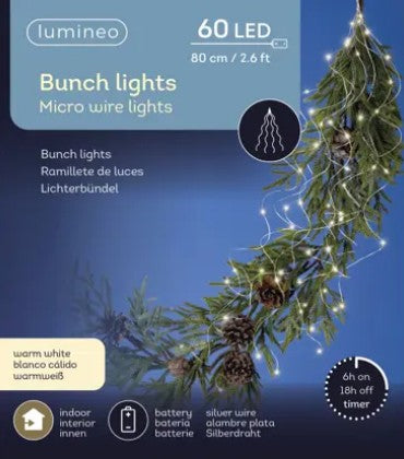 Kaemingk Micro Led Bunch Lights Silver/ Warm White 80cm