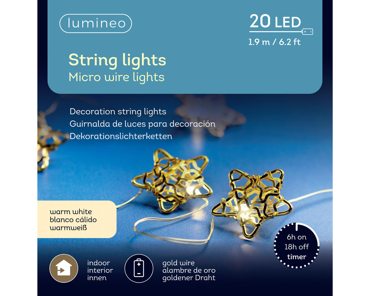 Kaemingk Micro LED Deco String Lights Steady L190 Warm White. White D