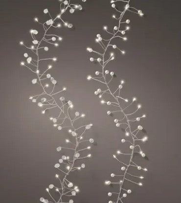 Kaemingk Micro LED cluster lights steady BO indoor 2ass 120cm Silver / Warm White