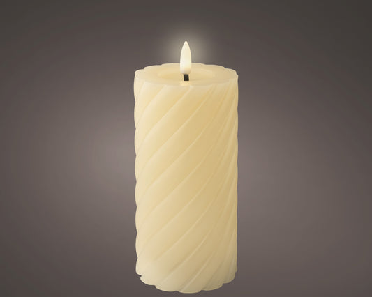 Kaemingk LED Twisted Candle with Melted Wax 17.5cm