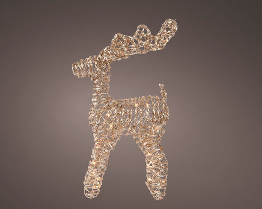 Kaemingk Micro LED Deer Pet Steady Bo H55cm - Gold/Warm White Indoor