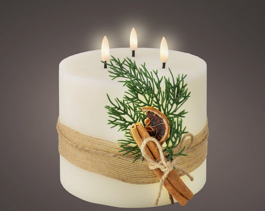 Kaemingk LED wick Candle Wax Foliage Decoration 15cm