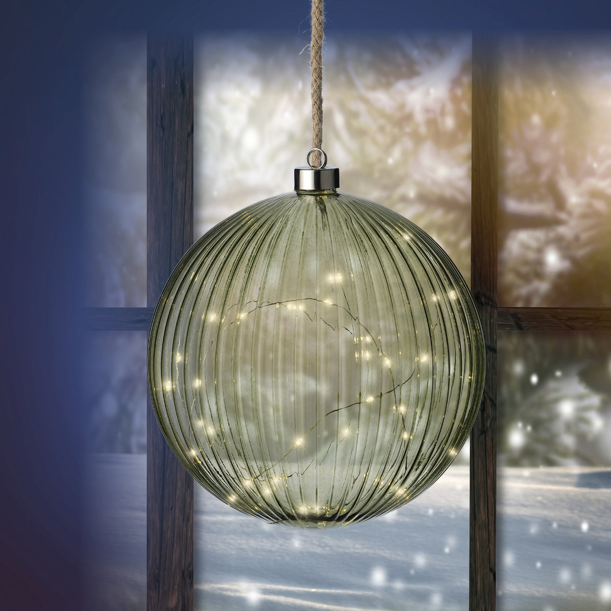 Kaemingk Micro LED ball steady BO indoor 20cm Green / Warm White