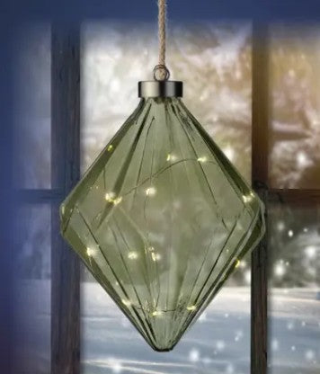 Kaemingk Micro LED Diamond steady BO indoor 16cm x 20cm Green / Warm White
