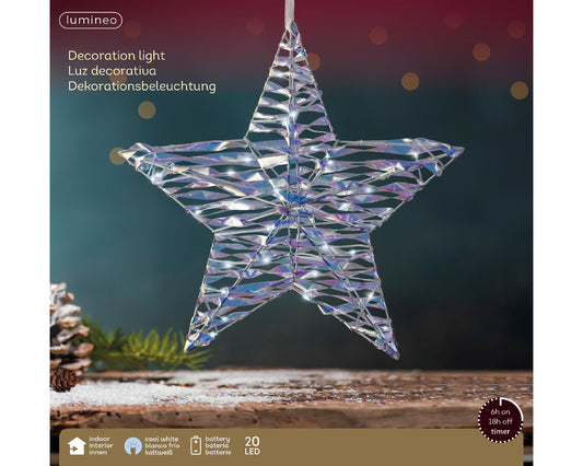 Kaemingk Micro LED star pet steady BO indoor 28cm