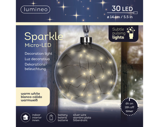 Kaemingk Micro LED Ball Sparkle Indoor 14cm