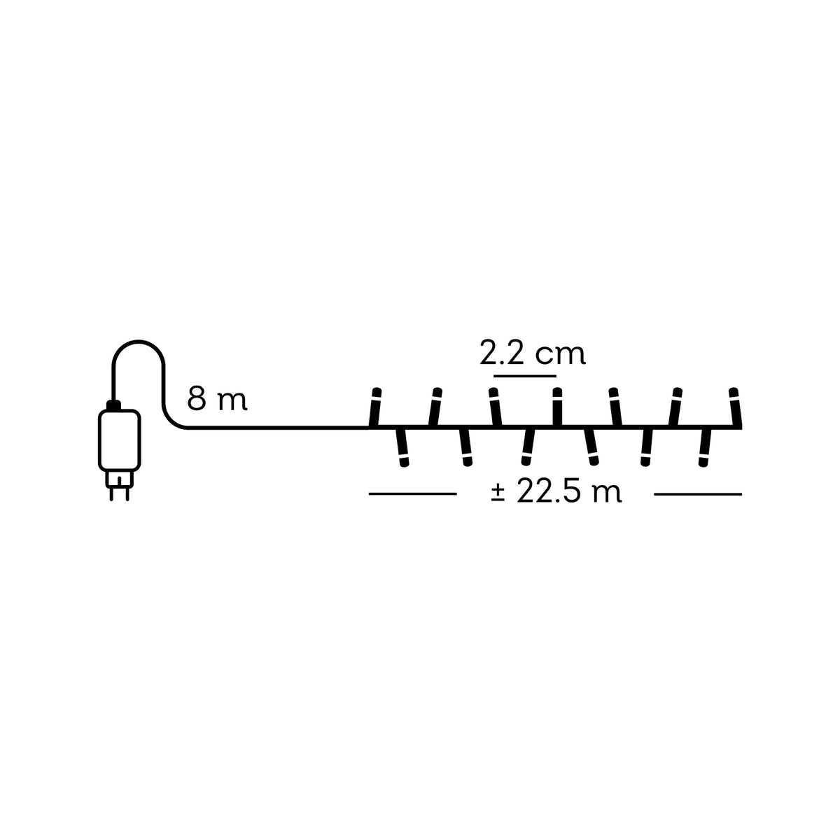 Kaemingk LED Compact Lights 2250cm 8 Function  Green/Warm White