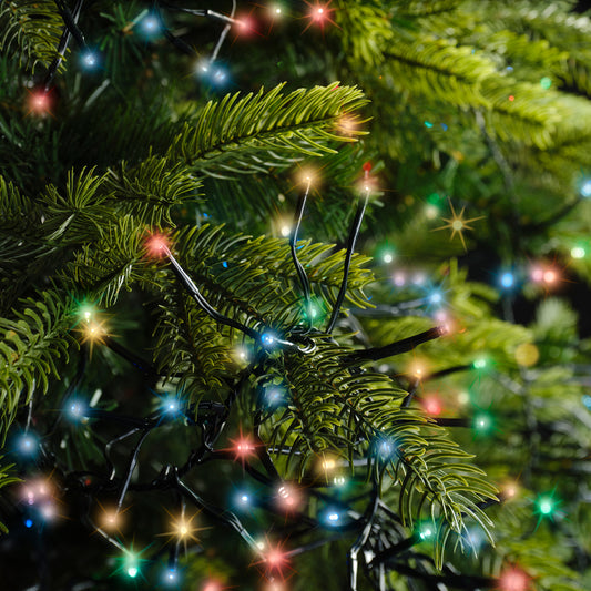 Kaemingk LED Multicoloured Cluster Lights 8 Function Twinkle Effect Outdoor - 19M