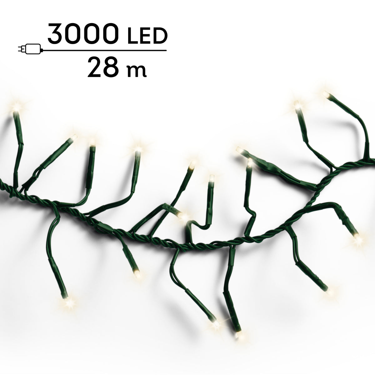 Kaemingk Cluster Twinkle String Lights Warm White 28m 3000LED