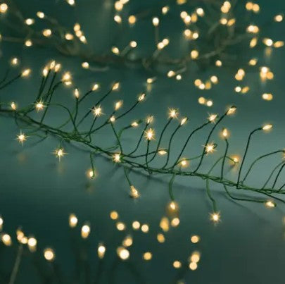 Kaemingk Micro LED Compact Lights 600cm - Green /Classic Warm multi Function Twinkle Effect Outdoor