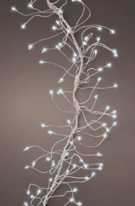 Kaemingk Micro LED Cluster Lights L300cm Silver/Cool White Twinkle Effect