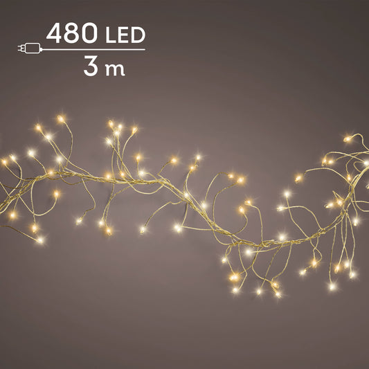 Kaemingk Micro LED Cluster Lights Function Twinkle Effect Outdoor L300cm Gold/Warm/classic