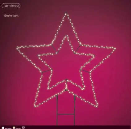 Kaemingk Micro LED Garden Pick Gb Metal Star Steady Outdoor 58cm