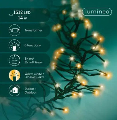 Kaemingk LED Cluster Lights 8 Function L1350cm classic warm Twinkle