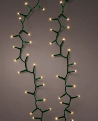 Kaemingk LED compact lights gb 8 function twinkle effect outdoor Green Warm White 750cm